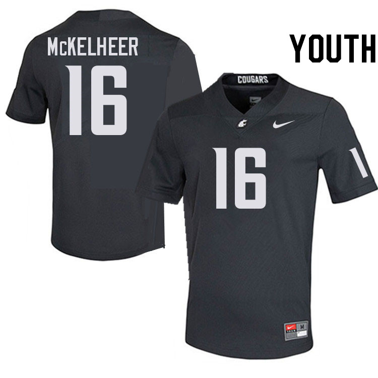 Youth #16 Brady McKelheer Washington State Cougars College Football Jerseys Stitched-Charcoal